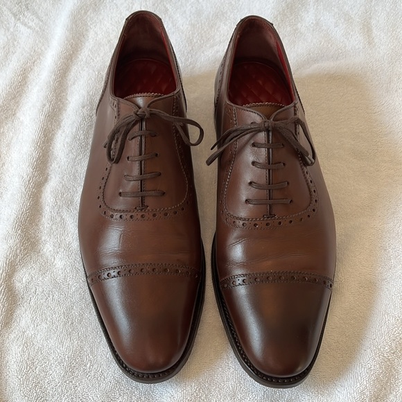 Cobbler Union Brown Adelaide cap toe Oxford dress shoes, size UK9 - Picture 3 of 7
